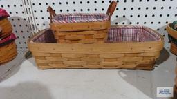 Longaberger 1997 basket, 2003 bread basket and bread basket brick