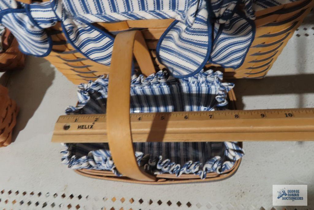 Longaberger 1998 blue striped baskets