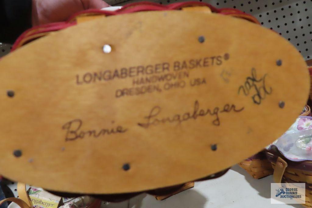 Longaberger 1999 snapdragon basket and 2002 geranium basket