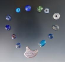 Set of 12 beads. Recovered at the Townley Reed Site, Geneva, New York. Circa 1710-1745.
