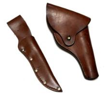 Vintage Leather Flap Holster and Knife Sheath 
