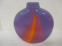 American Modernistic Art Glass Vase - Signed and Dated