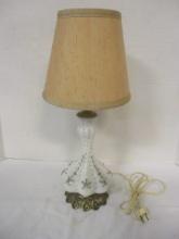 Vintage Fenton Hand-Painted Lamp with Shade