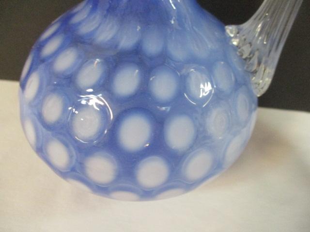Four Blue and White Art Glass Cruets