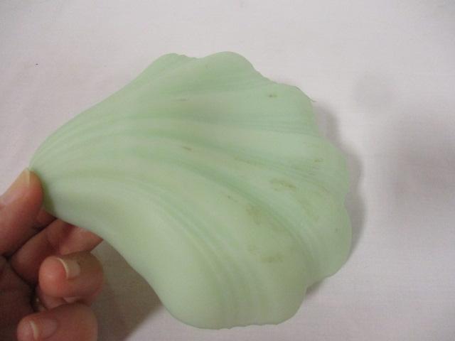 Fenton Handpainted Jadeite Shell Dish