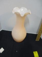 Tall Italian Murano Pink to White Art Glass Vase