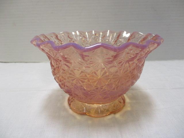 Fenton Buttons & Bows Pink Bowl