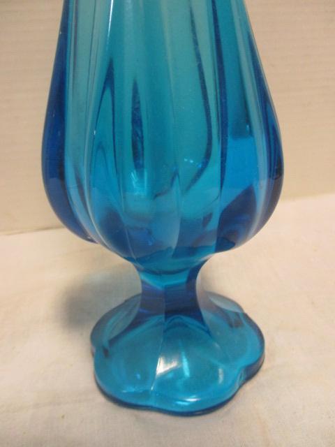 Blue Pulled Art Glass Vase