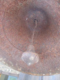 Old Metal No. 2 Yoke Farm Bell with Post