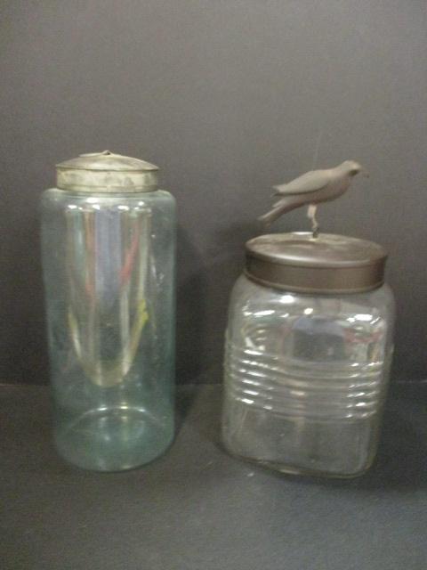 Two Glass Jars with Metal Lids