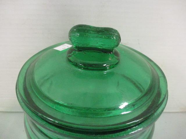 Green Glass "Planter's Peanuts" Store Display Jar