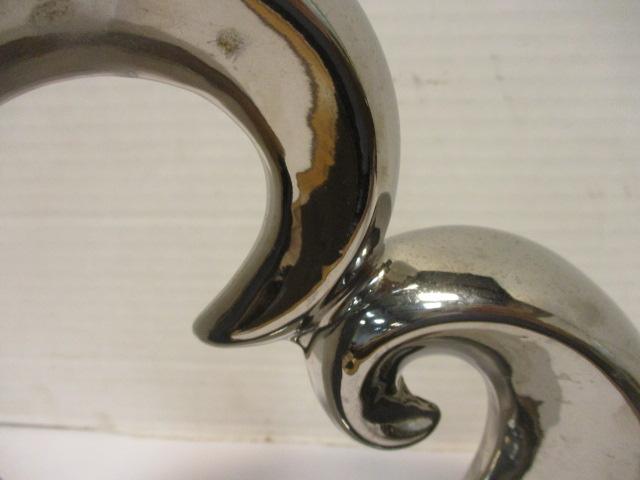 Silver Metallic Glazed Spiral Statue