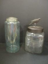 Two Glass Jars with Metal Lids