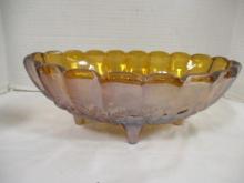 Iridescent Amber Footed Fruit Bowl