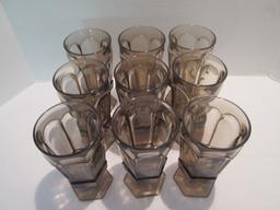 Nine Fostoria Virginia Brown Iced Tea Glasses