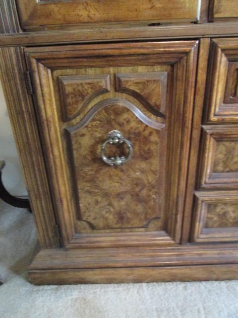 Stanley China Cabinet with Burled Wood Accents