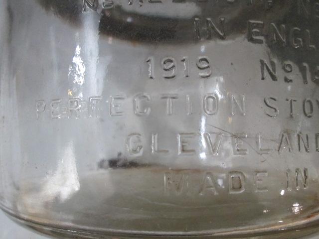Vintage Perfection Stove Kerosene Oil Glass Jar with Bail Spring Cap