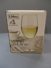 4 New Libbey Wine Glasses in Box