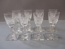 8 Crystal Cordial Glasses Signed Hawkes