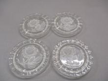 4 Etched Glass Coasters