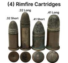 (4) Rimfire Cartridges - .32 Short/Long & .41 Short/Long
