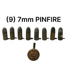 9rds. of 7mm PINFIRE Ammunition