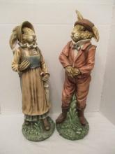 Figural Rabbits with Basket Planters
