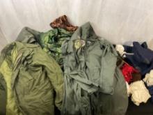Large Assortment of Flyers Jackets, Jumpsuit, Mans Coat w/ Liner, Pouch, and more
