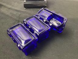 Laser Etched Crystal Prism w/ Light, Cobalt Blue Glass Train Set, Hofbauer Casey Jones Locomotive
