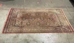 Hand Knotted Pale Red Persian Rug w/ Floral Patterns, 9.5 x 5 foot