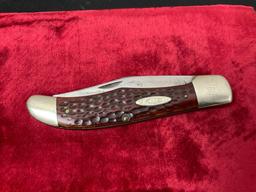 Vintage Case XX USA 1965-69 Laminated Wood 6165 SAB Folding Hunter Knife