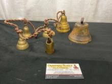 Antique Saignelegier 1878 Brass Cow Bell & Hand Engraved Indian Brass Bells
