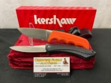 Pair of Modern Kershaw Knives, Orange Antelope Hunter II 1028OR & Northside Hunter 1090