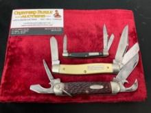 Trio of Craftsman Multi-Blade Pocket Folding Knives, 1x 9549 camper, 1x 95044 stockman, & 1x 95072