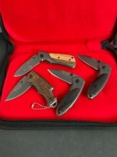 4x New in Box Modern Buck Folding Pocket Knives - All blades ~ 2" long - See pics
