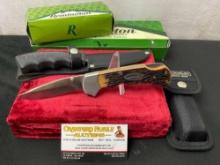 Pair of Remington Sportsman Knives w/ Cases, Model FS0163 Hunter & Model 18192 Clip Point Skinner