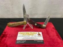 Pair of Remington Folding Knives, R-5 w/ Delrin Handles, Charlton Heston Signature Tribute Knife