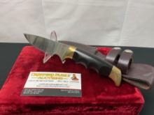 Vintage Kershaw Model 1030 Fixed Blade Hunting Knife By Kai Japan & Leather Sheath