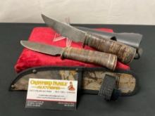 Pair of Vintage Hunting Fixed Blade Knives, w/ sheaths