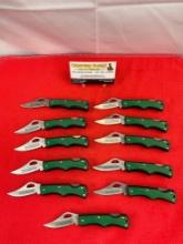 11 pcs Modern SRG 2.25" Steel Folding Blade Pocket Knives. Rocky Mountain Elk Foundation. See pics.