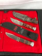 2x Henry Sears & Sons Fixed Blade Knives w/ Sheathes - See pics