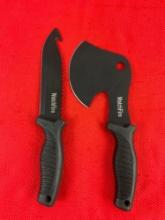 2 pcs WatchFire Camping Hand Tools. 1x Camper's Hatchet 210921. 1x Hunting Knife 210920. NIB. See