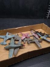 Collection Assorted Vintage Plastic Airplane Toys