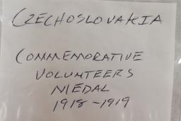 Czech. 1918-1919 Commemorative Volunteers Medal