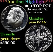 Proof ***Auction Highlight*** 1960 Roosevelt Dime TOP POP! 10c Graded pr69 DCAM BY SEGS (fc)