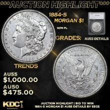 ***Auction Highlight*** 1884-s Morgan Dollar $1 Graded au55 details By SEGS (fc)