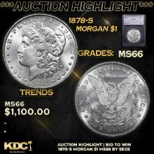 ***Auction Highlight*** 1878-s Morgan Dollar 1 Graded ms66 By SEGS (fc)