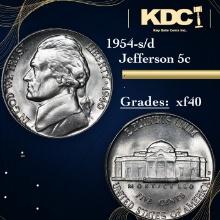 1954-s/d Jefferson Nickel 5c Grades xf
