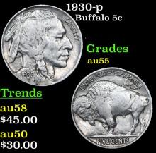 1930-p Buffalo Nickel 5c Grades Choice AU
