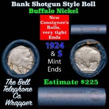 Buffalo Nickel Shotgun Roll in Old Bank Style 'Bell Telephone' Wrapper 1924 & s Mint Ends